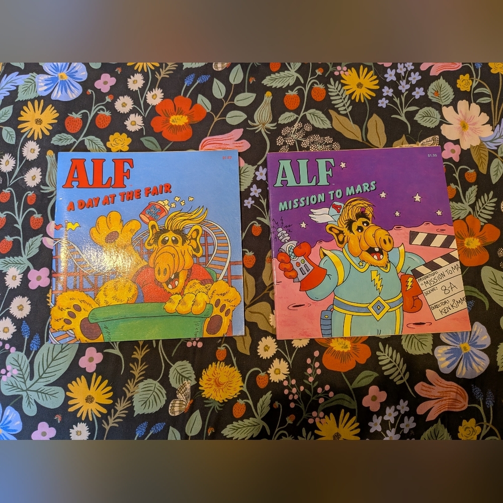 Alf Books A Day At The Fair, Mission To Mars LIKE NEW, 2 books